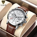 2022 Men's Watches LIGE Top Brand Luxury Men Wrist Watch Men Leather Quartz Watch Sports Waterproof Male Clock Relogio Masculino
