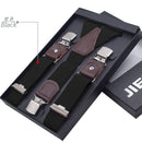Genuine Leather Men's Suspenders  3/6 Clips Braces Suspensor Adjustable Belt Strap Bretelles Vintage Male Garter For Shirt