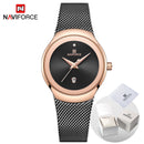 NAVIFORCE Luxury Brand Watches for Women Fashion Casual Ladies Quartz Wristwatch Rose Gold Stainless Steel Waterproof Clock Girl