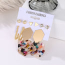 2020 Vintage Women Drop Earrings Set Bohemia Acrylic Tassel Pearl Alloy Long Pendant Earrings Geometric Jewelry Party Gift