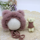 Baby Photography Props  Newborn Photography Hat Bear Doll  Newborn Hat Photography Accessories (1pc Baby Hat and 1pc Bear Doll)