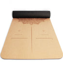 Natural Cork TPE Yoga Mat For Fitness Sports Mats Pilates Exercise Non-Slip Yoga Mat With Position Body Line Training Pad 183*61