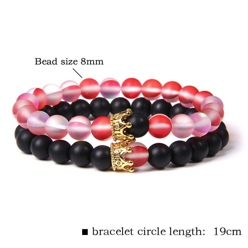 Pulsera con cuentas de piedra lunar de 8mm para Mujeres Hombres Chakra Yoga piedra brillante pulsera con abalorios pulsera hecha a mano joyería