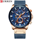 Reloj cronógrafo de moda CURREN, reloj de cuero para hombre, relojes deportivos informales para hombre, reloj de pulsera de cuarzo, reloj Masculino