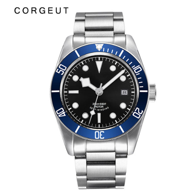 Corgeut Luxury Brand Black Dial Men NH35 Miyota Automatic Mechanical Watch Military Sport Swim Steel Mechanical Wrist Watches