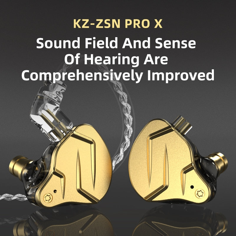 KZ ZSN Pro X In Ear Auriculares Tecnología híbrida 1BA + 1DD HIFI Bass Metal Auriculares Sport Noise Cancelling Auriculares Monitor