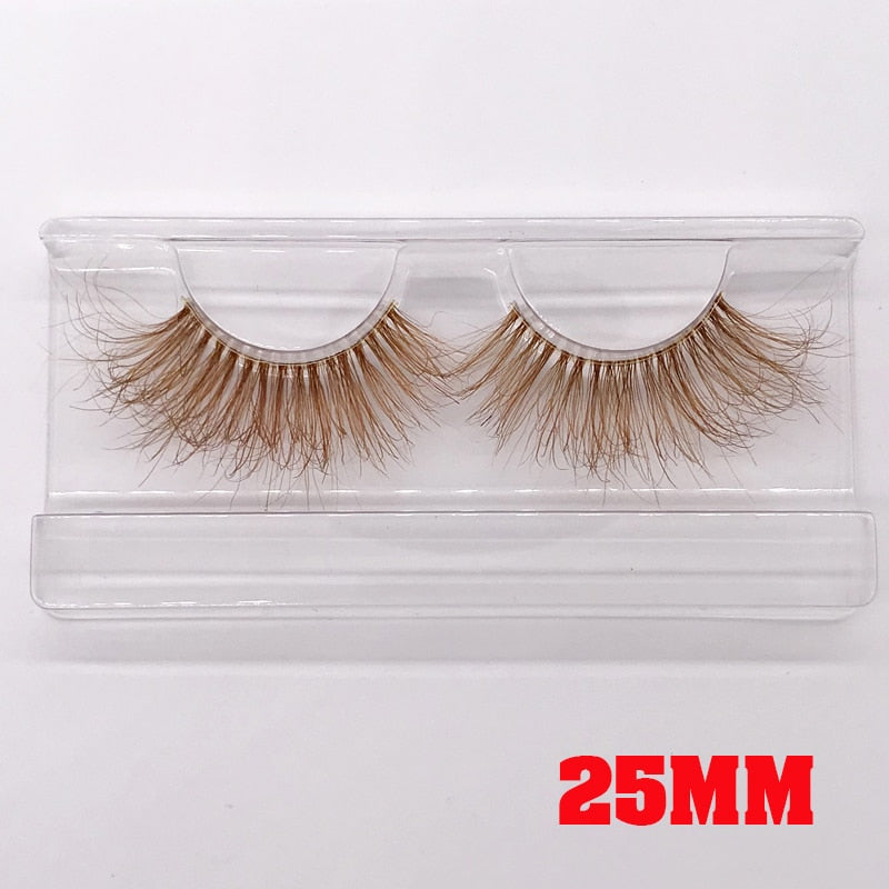 Xinemilin BLONDE 3D Nerz gefälschte Wimpern Großhandel natürliche individuelle braune falsche Wimpern Make-up 15 25 mm Wimpernverlängerung Zubehör