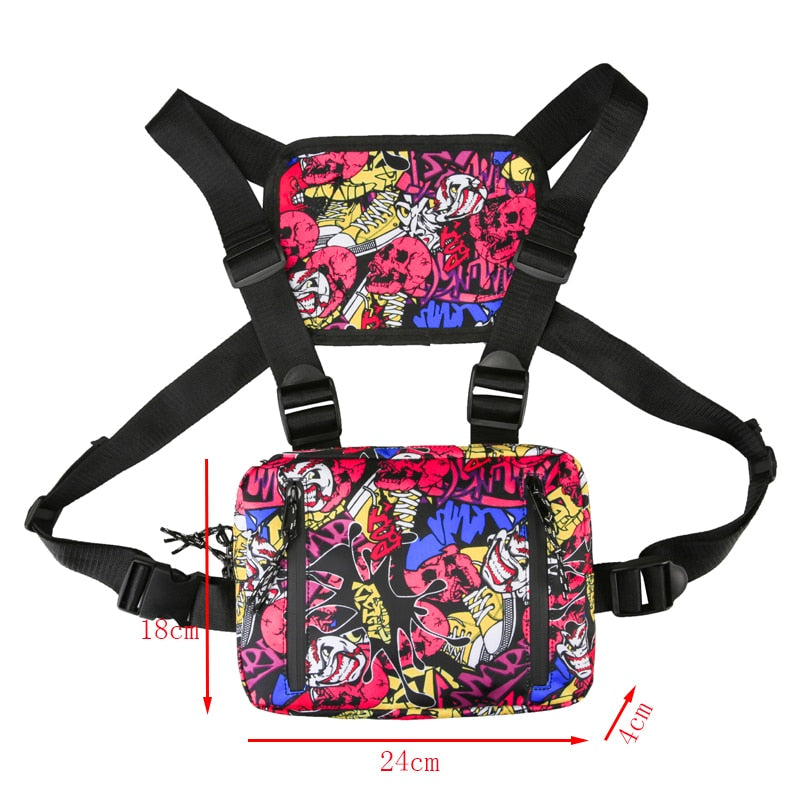 Mode Chest Rig Tasche für Männer Gürteltasche Hip Hop Streetwear funktionelle taktische Brust Handytaschen männliche lässige Bauchtasche