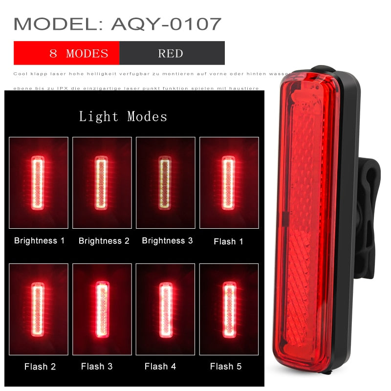 Bicycle waterproof taillight riding taillight LED USB rechargeable mountain bike bicycle light taillight helmet light multi-mode