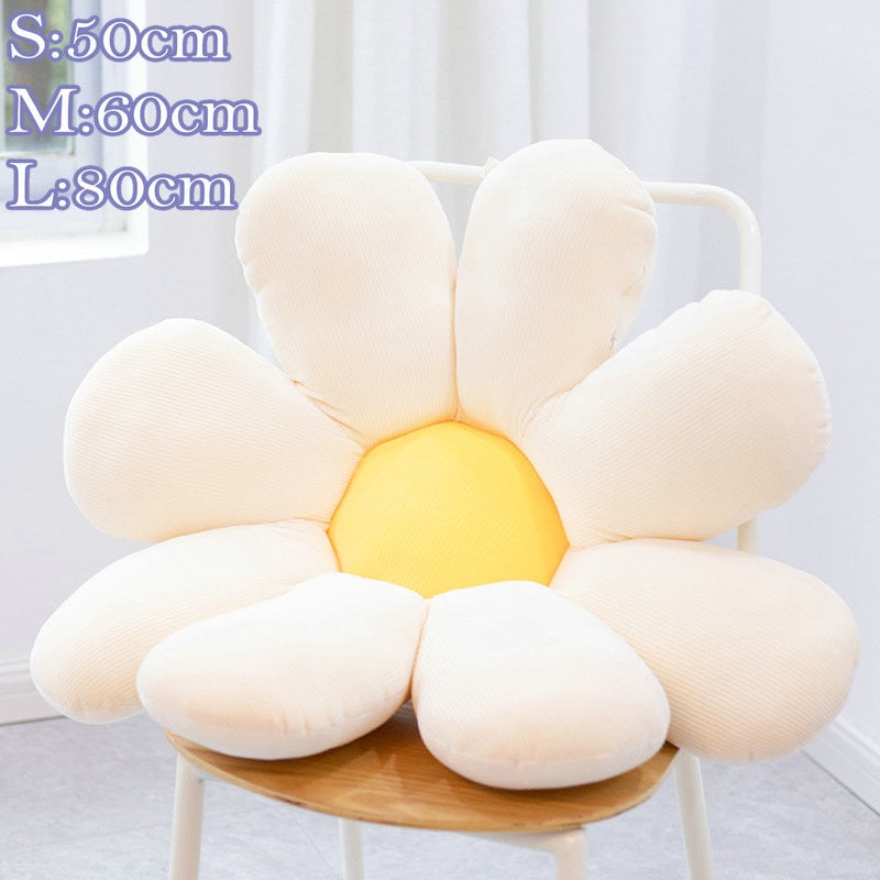 Cojín de flores de Margarita lavable, almohada de coche de peluche suave, cojín de silla de flor de melocotón, decoración de sofá para habitación femenina, regalo para cumpleaños de niña