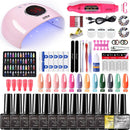 Juego de manicura para extensiones de uñas, juego de esmaltes de uñas de Gel, juego de acrílico, juego de Gel de uñas polivinílicas con lámpara de uñas LED UV, juegos de Gel, juego de herramientas para uñas