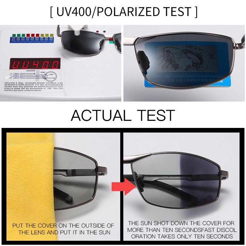 SIMPRECT Polarized Sunglasses Men 2022 Driver's Photochromic Sunglasses Vintage Retro Square Anti-glare Sun Glasses For Men