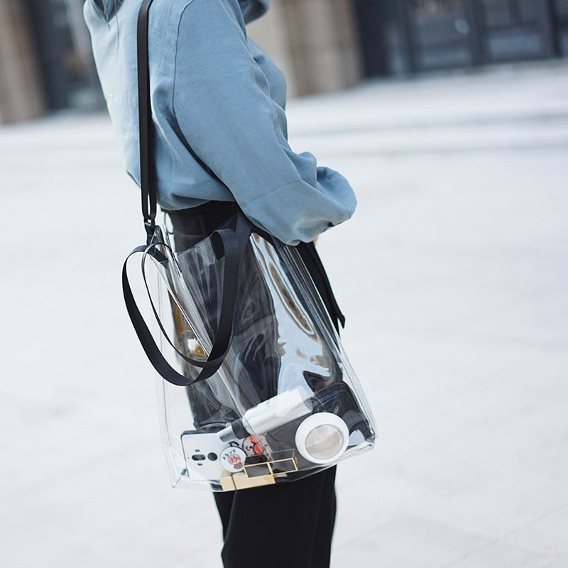 New Transparent Bag for Women Clear Shoulder Bag Female Handbags Women Versatile Messenger Bag Shoulder Fashion Bag
