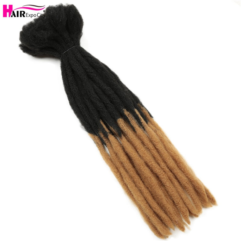 Rastas de 22 pulgadas, trenzas de ganchillo, cabello sintético, Faux Locs para hombres y mujeres, extensiones de cabello trenzado Ombre, Hair Expo City