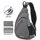 Mixi, mochila de un hombro para hombre, bolso bandolera para mujer, bandolera USB para niños, deportes de ciclismo, viaje, bolso de moda versátil, bolso escolar para estudiantes