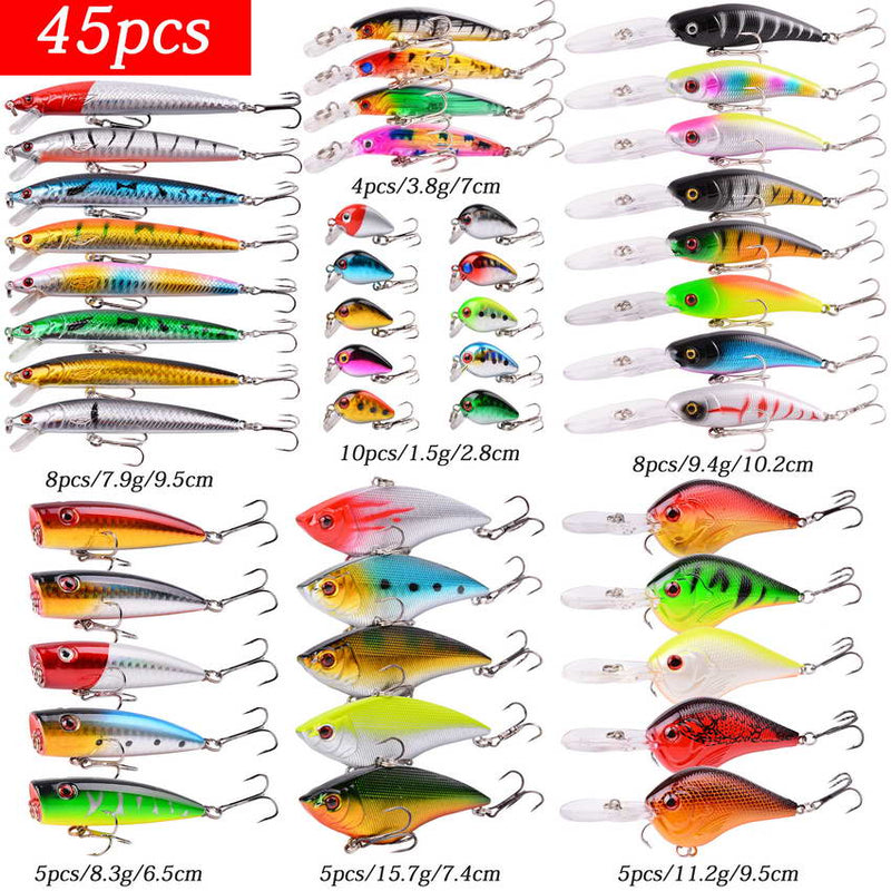 Almighty Mixed Fishing Lure Kits Wobbler Crankbait Swimbait Minnow Hard Baits Spiners Carp Bait Set Fishing Tackle