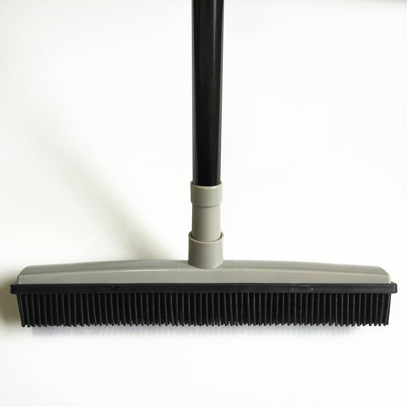 GOALONE Push Broom Soft Bristle Rubber Broom Carpet Sweeper with Squeegee Miracle Broom Pet Hair Removal Household Dust Sweeper