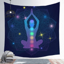 Indian Buddha Statue Meditation 7 Chakra Tapestry Wall Hanging Mandala Tapestries Wall Cloth Psychedelic Yoga Carpet Boho Decor