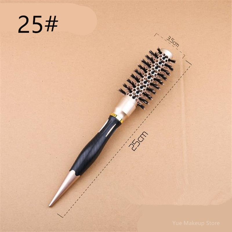 Professional 4 Sizes Round Hair Comb Curling Hair Brushes Comb Ceramic Iron Barrel Comb Hairdressing Styling Tools Wholesale 30#