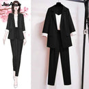 2021 Autumn New Suit Jacket Suspender Pants Three-piece Women&