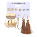 2020 Vintage Women Drop Earrings Set Bohemia Acrylic Tassel Pearl Alloy Long Pendant Earrings Geometric Jewelry Party Gift