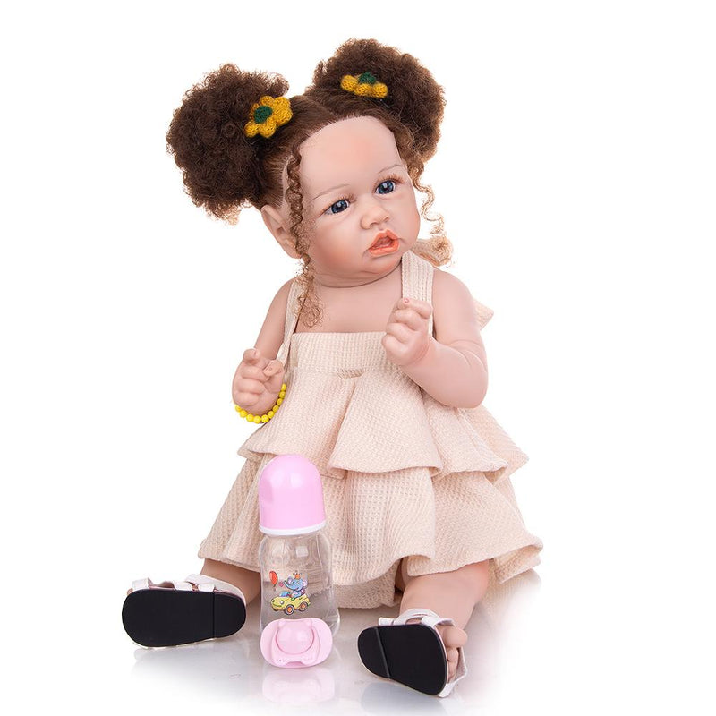 Nuevo estilo KEIUMI, muñecas de bebé Reborn de silicona suave, tacto Real de 57 CM con pelo de fibra enraizada, juguetes para bebés recién nacidos, regalo de cumpleaños para niños