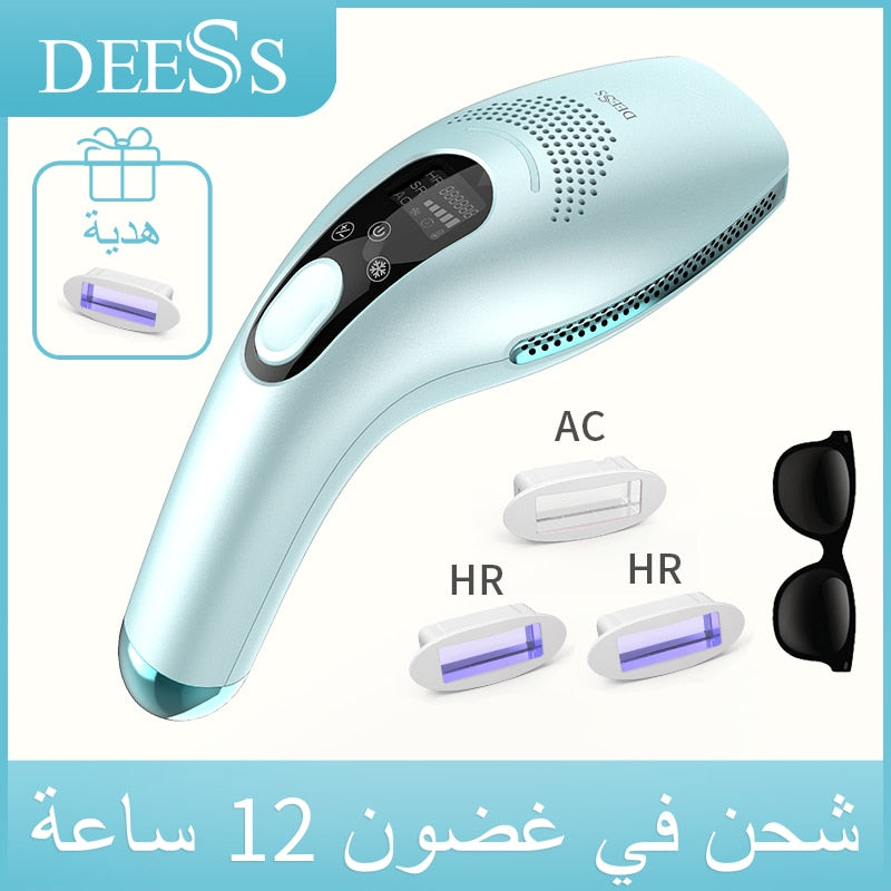 DEESS GP590 Laser Epilator Hair Removal Permanent 0.9s Painless Cool Ipl Laser Hair Removal Machine Unlimited Flashes Dropship