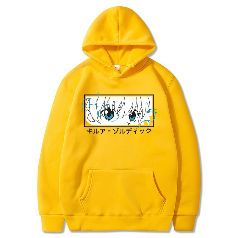 Hunter X Hunter Pullovers Hoodies Sweatshirts Killua Zoldyck Eye Print Anime Hoodie Streetwear Tops