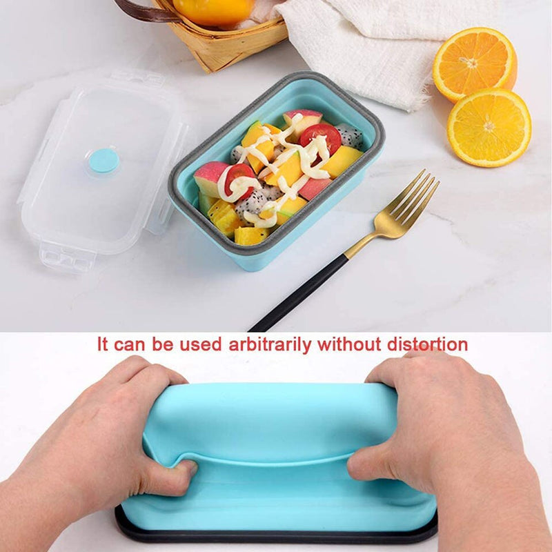 Food Storage Containers With Lids Silicone Collapsible BPA Free Lunch Fruit Salad Box Set reezer Microwavable