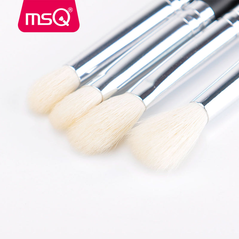 MSQ Professionelles 15-teiliges Make-up-Pinsel-Set, Puder, Foundation, Lidschatten, Make-up-Pinsel-Kit, Kosmetik, Kunsthaar, PU-Lederetui