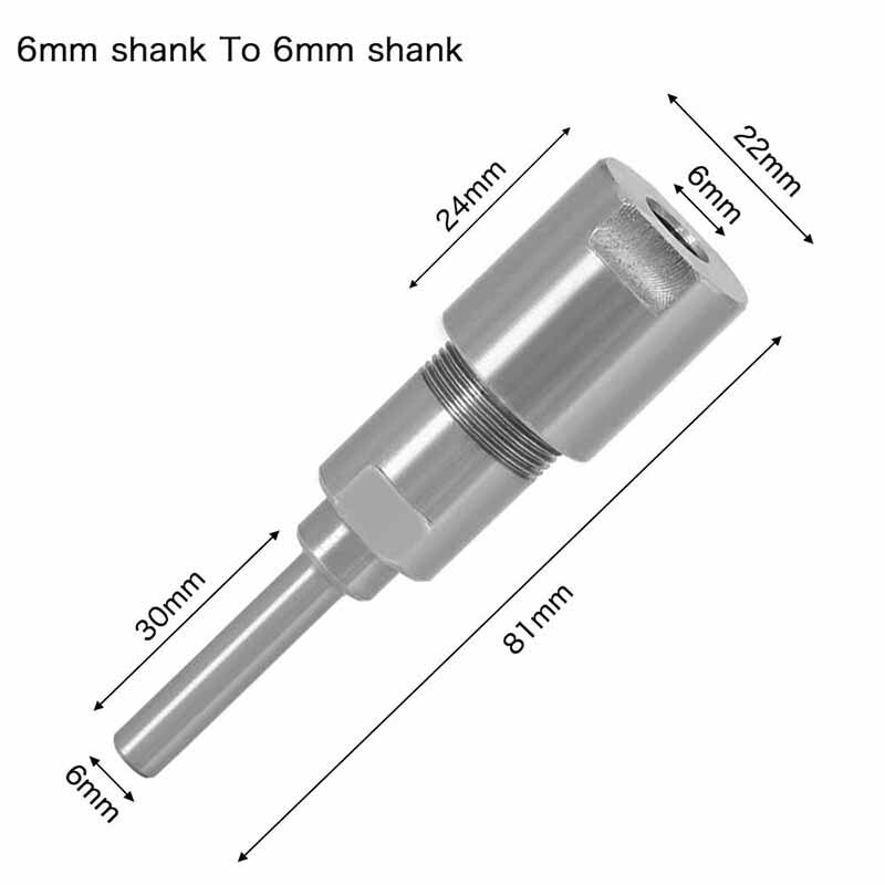 1/4 "8mm 12mm 1/2" Schaft Fräser Verlängerungsstange Konverter Spannzange Graviermaschine Zubehör für Holzfräser