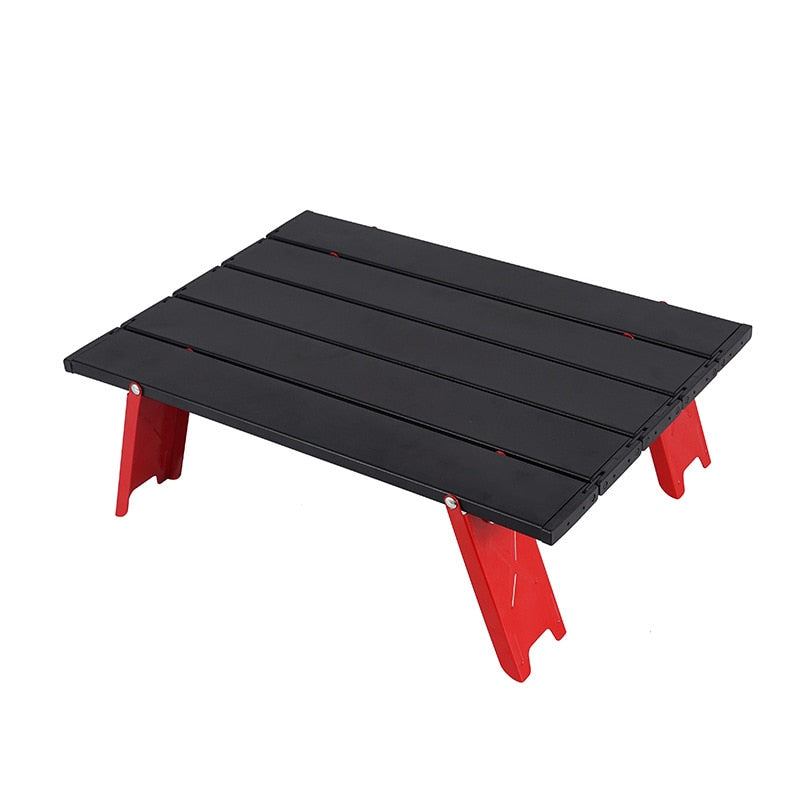 NEW Mini Black Outdoor Aluminum alloy Folding Table Furniture Barbecue Camping Tent Household Bed Collapsible Computer Desk