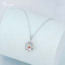 Thaya S925 Silver Necklace Lion Design Red Artificial Crystal Sterling Silver Pendant Necklace For Women Luxury Fine Jewelry