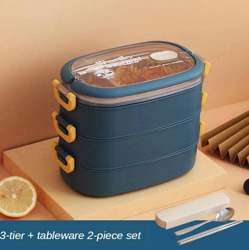 Isolierte Lunchbox aus Edelstahl, Studentenschule, mehrschichtige Lunchbox, Geschirr, Bento, Lebensmittelbehälter, Aufbewahrung, Frühstücksboxen