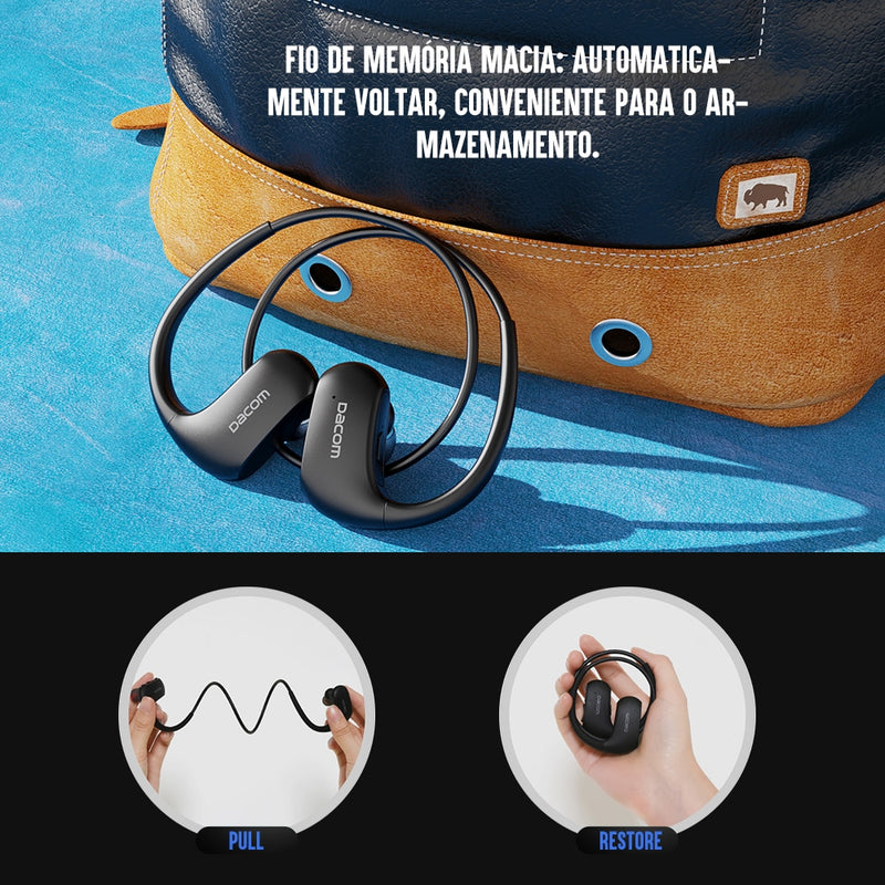 DACOM G93 Auriculares deportivos Bluetooth Bass IPX7 Auriculares inalámbricos impermeables Auriculares para correr con micrófono para iPhone Xiaomi Huawei