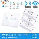 SMATRUL Tuya Smart Home APP WiFi Touch Switch Light RF 433Mhz Wall Panel DIY Relay Module Timer Alexa Socket Lamp 110-220V