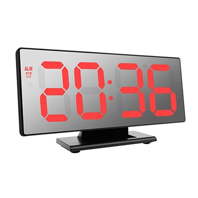 LED-Digitalwecker Spiegel Elektronische Uhren Multifunktionales großes LCD-Display Digitale Tischuhr mit Temperaturkalender