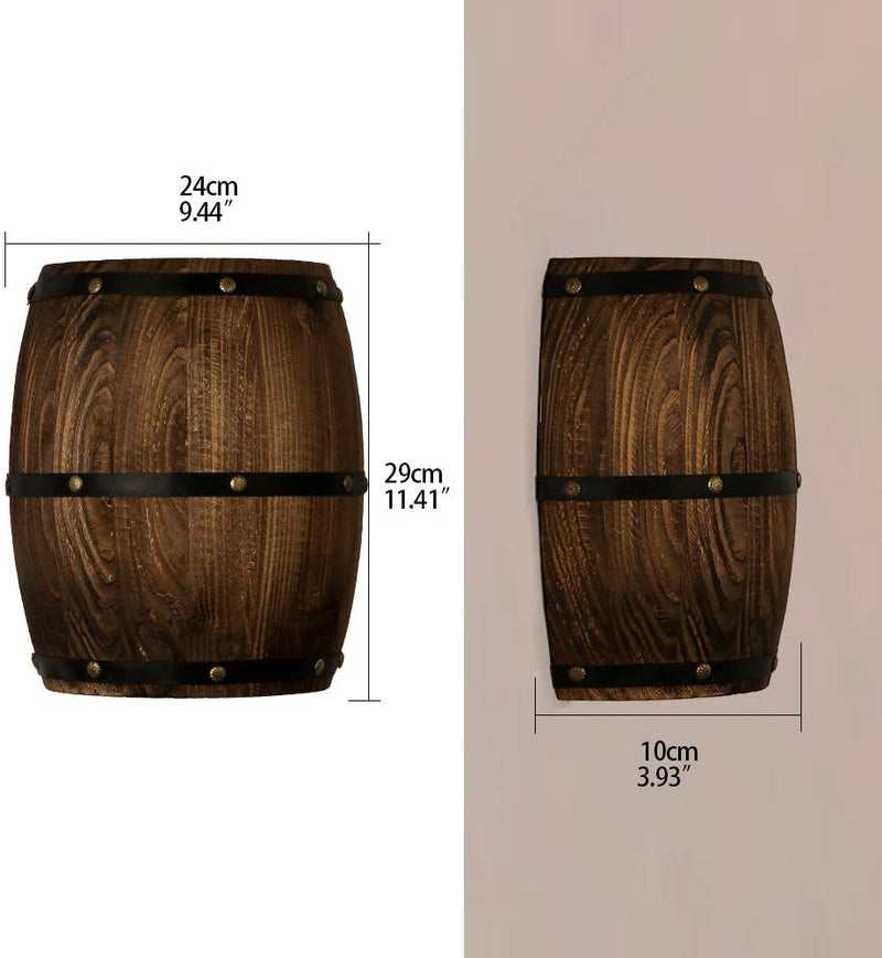 American vintage wall lamps country wine barrel modern wall lights LED E27 for bedroom living room restaurant kitchen aisle bar