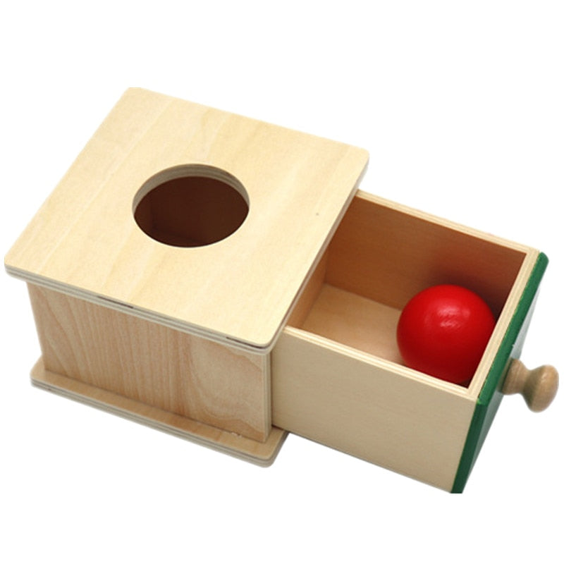 Juguete Montessori para niños, caja de monedas de madera para bebés, caja de bolas, aprendizaje educativo, entrenamiento preescolar, juguete de aprendizaje temprano para bebés