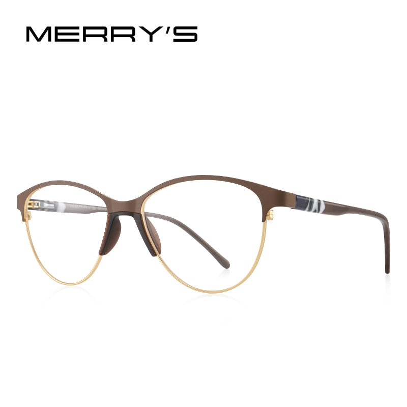 MERRYS DESIGN Women Retro Cat Eye Glasses Frame Ultralight Eye Myopia Prescription Eyeglasses Acetate Glasses Legs S2602