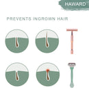 HAWARD Matte Black Safety Razor Fits All Double Edge Razor Blades Classic Manual Metal Razor For Men&amp;Women,20 Shaving Blades
