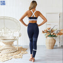 Damen Sportanzug Yoga Set Sportwear Damen Fitness Gym Kleidung Workout Leggings Gepolsterter Push-up Sport-BH 2-teiliges Set