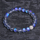 8mm Moonstone Stone Beaded Bracelet For Women Men Chakra Yoga Shining Stone Beaded Charm Bracelet Handmade Wristband Jewelry