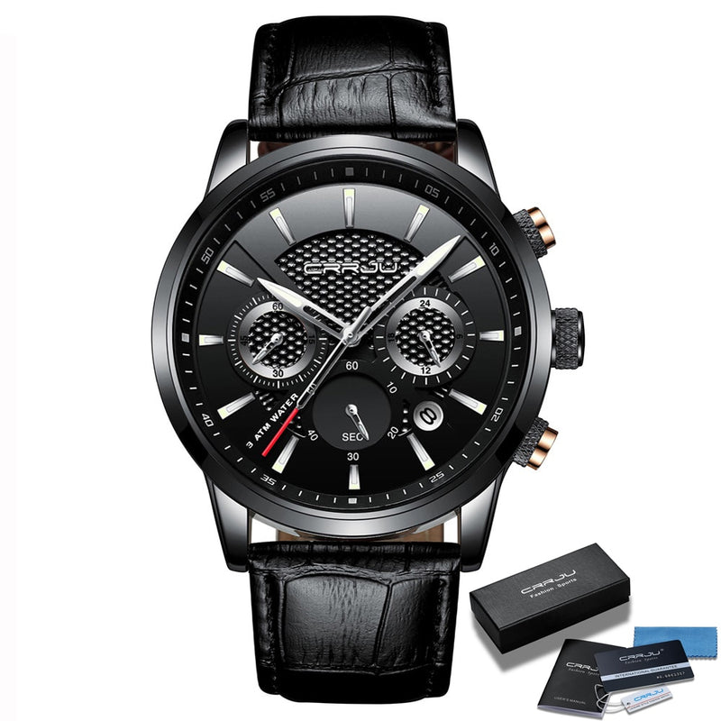 CRRJU Neue Mode Sport Quarz Uhren Männer Luxus Business Leder Uhr Wasserdichte Armbanduhren Männliche Uhr Relogio Masculino