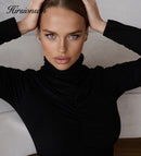 Hirsionsan Elegant Basic Knitted Sweater Women 2020 Bottoming Skinny Female Warm Knitwear Casual Pullovers Ladies Solid Jumper