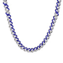 Hip Hop Iced Out Miami Zircon 15MM Bling Cuban Full Pave Rhinestone Collar de hombre Collares de color plateado para hombres Joyería