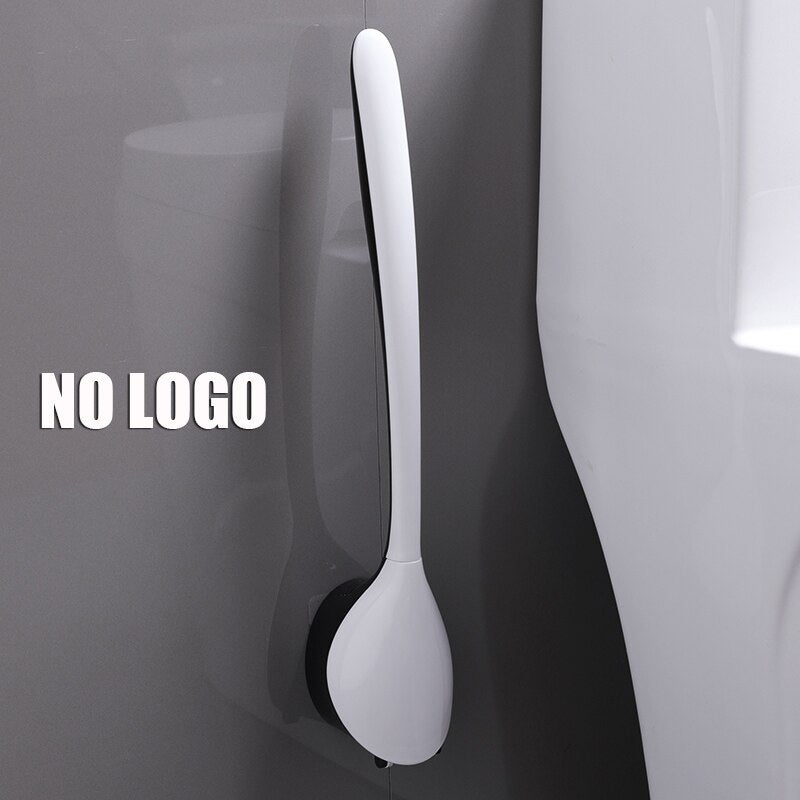 BAISPO Silikon-Toilettenbürste Stanzfreie Reinigungswerkzeuge für zu Hause TPR-Toilettenbürste für Badezimmer Badezimmerzubehör zur Wandmontage