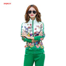 Damen Casual Sportanzüge 2022 Frühling Print Jacke + Lange Hose Zwei Sets Lady Sportbekleidung Anzug Trainingsanzug Set 2PCS 6XL W03