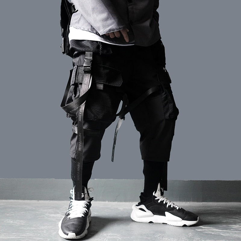 11 BYBB'S DARK Cargo Pants Herren Harajuku Streetwear Tactics Pants Ribbon Multi-Pocket-Hose Elastische Taille HipHop Male DG29