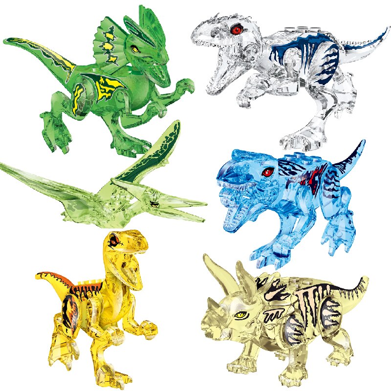 Nuevo dinosaurio Jurásico animales de la selva DIY bloques dinosaurios Mini modelos bloques de construcción ladrillos chico Dino juguetes para niños